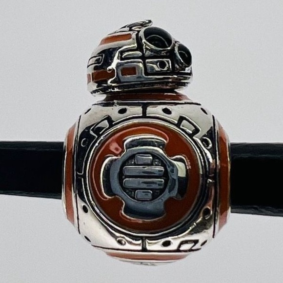 PANDORA x Star Wars BB-8 Black & Orange Enamel Charm 799243C01 - Picture 10 of 12